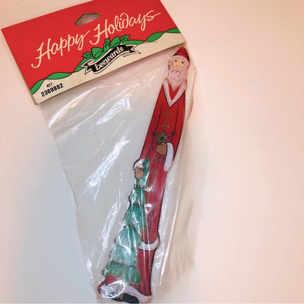 Leewards Vintage Father Christmas Style Santa Flat Tall Ornament New